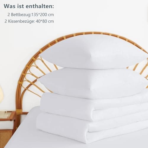 WAVVE Bettwäsche 135x200 – 4‑teiliges Mikrofaser‑Set Anthrazit (inkl. 2×80×80 cm Kissenbezüge) mit Reißverschluss, OEKO‑