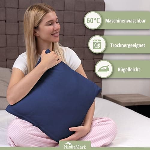 NatureMark Jersey Kissenbezüge – weich & atmungsaktiv, hautfreundlich – 40x40 cm, Anthrazit