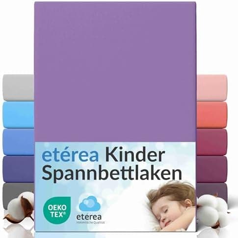 etérea Jersey-Spannbettlaken 80x200 cm Weiß – 100% Baumwolle, OEKO-TEX MADE IN GREEN & STANDARD 100