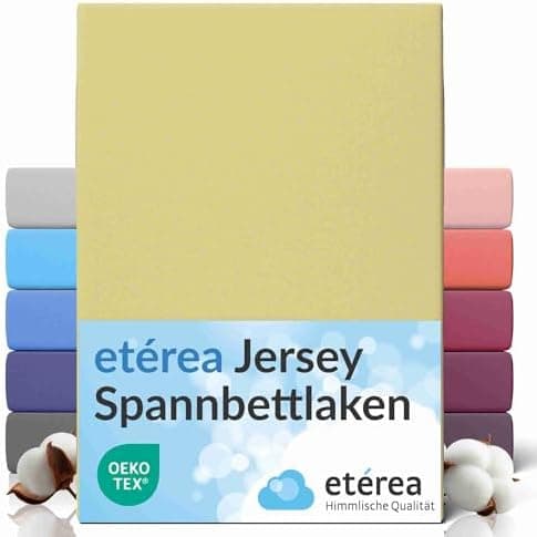 etérea Jersey-Spannbettlaken 80x200 cm Weiß – 100% Baumwolle, OEKO-TEX MADE IN GREEN & STANDARD 100