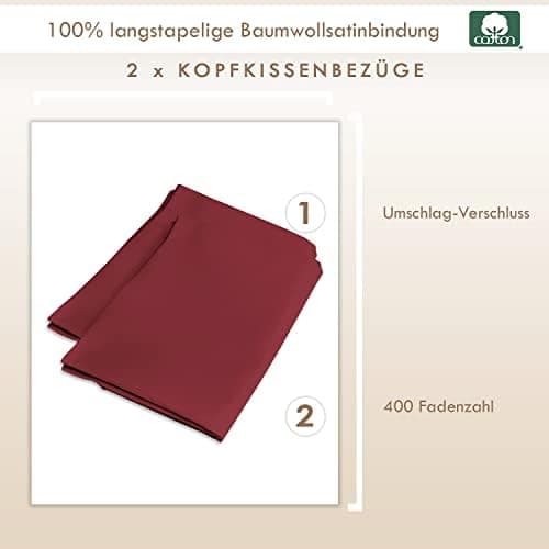 Pizuna Kissenbezüge 2er-Pack 40 x 80 cm Dunkelblau – 100% Langstapel-Baumwolle, 400 Fadenzahl