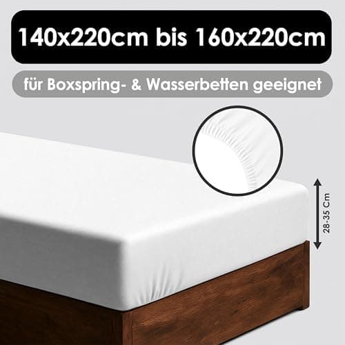 Jersey-Spannbettlaken / Spannbetttuch – 100% Baumwolle, 180x200–200x200 cm