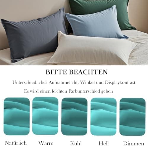 Kissenbezug 40x80 cm 2er Set – 100% Mikrofaser Beige, weich & bügelfrei mit Reißverschluss