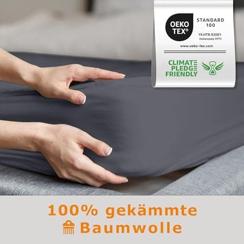 home4good Spannbettlaken 120x200 cm – Jersey 100% Baumwolle (OEKO-TEX STANDARD 100) – für Matratzenhöhe 15–25 cm, Weiß