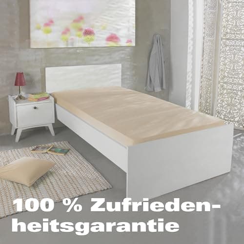 BaSaTex Bio-Jersey Spannbettlaken 120x200 cm – 100% Bio-Baumwolle, GOTS-zertifiziert – Taupe