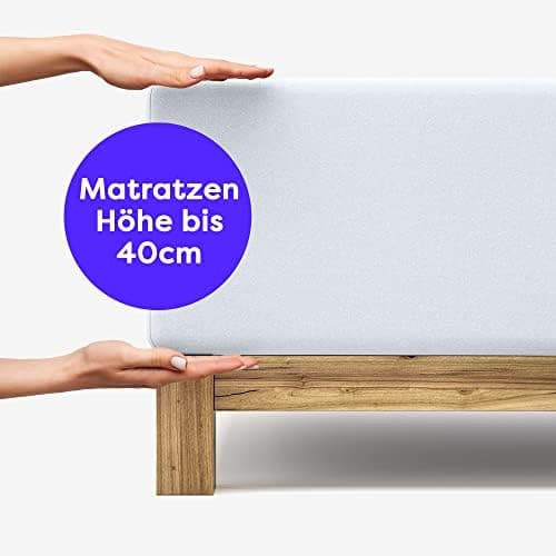 Wolkenfeld Spannbettlaken 180x200–200x220 cm | Premium Jersey-Baumwolle mit 5% Lycra | Für Matratzen bis 40 cm – Anthraz