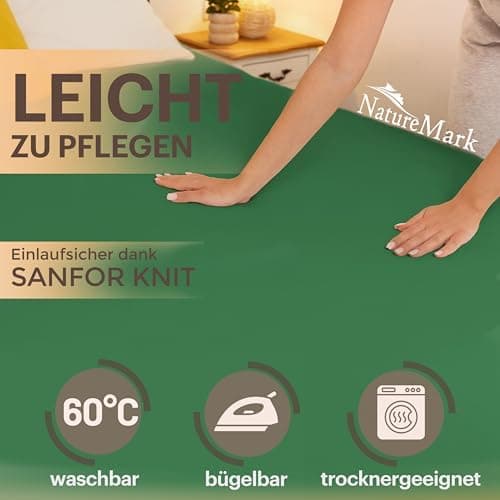 NatureMark Jersey-Spannbettlaken 2er-Pack – 100% Baumwolle, 90 x 200–100 x 200 cm, Creme/Natur