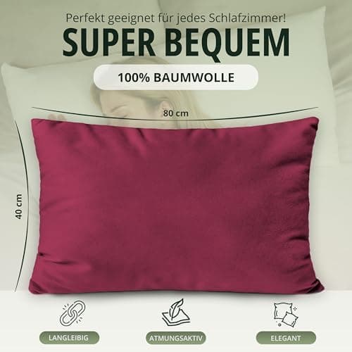 NatureMark Jersey Kissenbezüge – weich & atmungsaktiv, hautfreundlich – 40x40 cm, Anthrazit