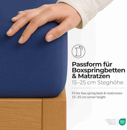 etérea Jersey-Spannbettlaken 80x200 cm Weiß – 100% Baumwolle, OEKO-TEX MADE IN GREEN & STANDARD 100