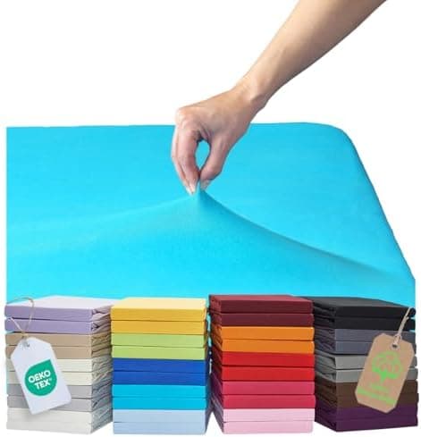 MALIKA® Spannbettlaken 120x200 cm – Jersey-Baumwolle Spannbetttuch, passend für Matratzen bis 28 cm