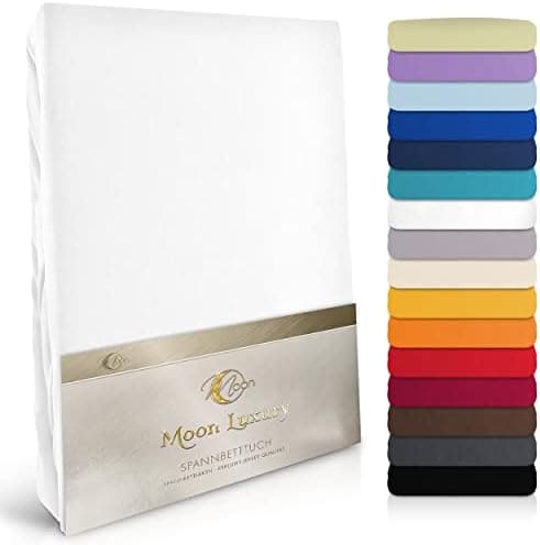MOON-Luxury Spannbettlaken/Spannbetttuch Jersey-Stretch 230 g/m² OEKO-TEX – anthrazit, 90×200–100×220