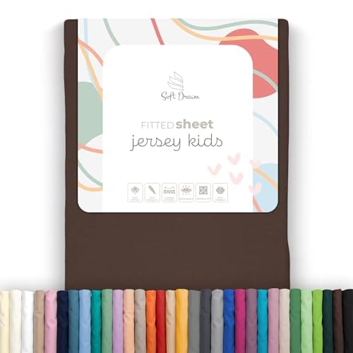 Soft Dream Spannbettlaken 90x200 cm Dunkelgrau – 100% gekämmte Baumwolle Jersey – für Kinder- & Juniorbett