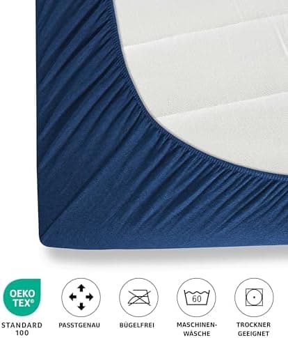Mixibaby Spannbettlaken Jersey 100% Baumwolle – 180 x 200 cm, Hellgrau