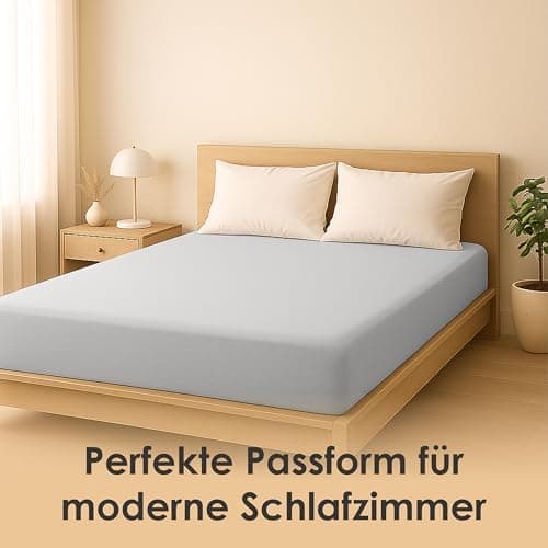 Jersey-Spannbettlaken / Spannbetttuch – 100% Baumwolle, 180x200–200x200 cm