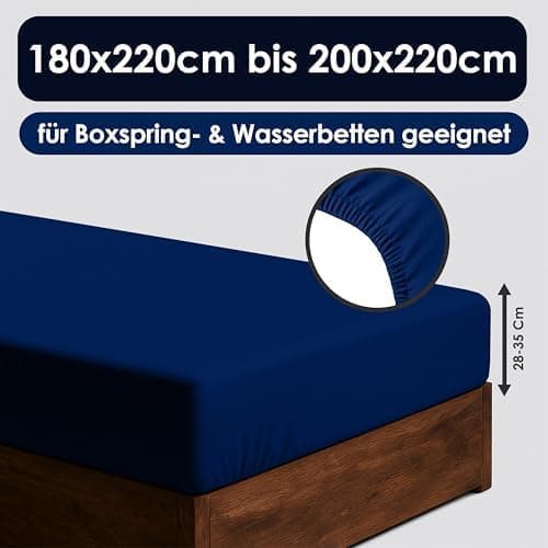 Jersey-Spannbettlaken / Spannbetttuch – 100% Baumwolle, 180x200–200x200 cm