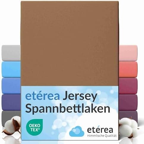 etérea Jersey-Spannbettlaken 80x200 cm Weiß – 100% Baumwolle, OEKO-TEX MADE IN GREEN & STANDARD 100