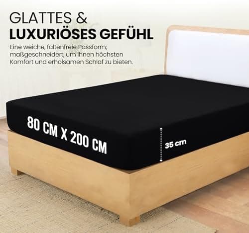 Utopia Bedding Spannbettlaken 180×200 cm – Grau, gebürstete Polyester‑Mikrofaser, OEKO‑TEX zertifiziert
