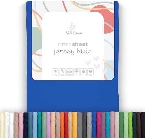 Soft Dream Spannbettlaken 90x200 cm Dunkelgrau – 100% gekämmte Baumwolle Jersey – für Kinder- & Juniorbett