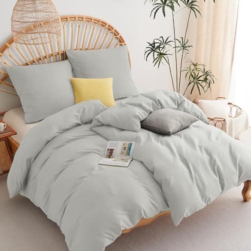 WAVVE Bettwäsche 135x200 – 4‑teiliges Mikrofaser‑Set Anthrazit (inkl. 2×80×80 cm Kissenbezüge) mit Reißverschluss, OEKO‑