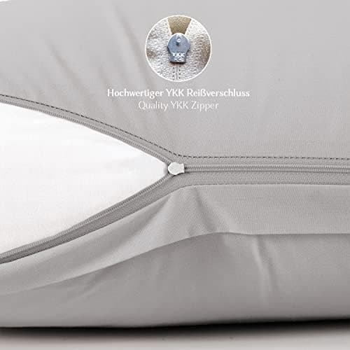 2er-Set Kissenbezüge 40 x 80 cm – Renforcé, 100% Baumwolle, superweich mit Reißverschluss, Babyrosa