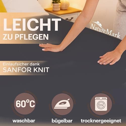 NatureMark Jersey-Spannbettlaken 2er-Pack – 100% Baumwolle, 90 x 200–100 x 200 cm, Creme/Natur