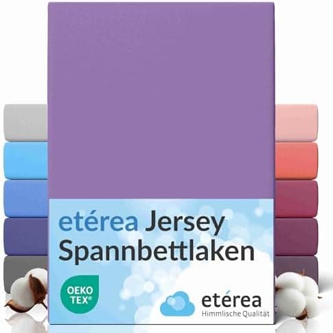 etérea Jersey-Spannbettlaken 80x200 cm Weiß – 100% Baumwolle, OEKO-TEX MADE IN GREEN & STANDARD 100