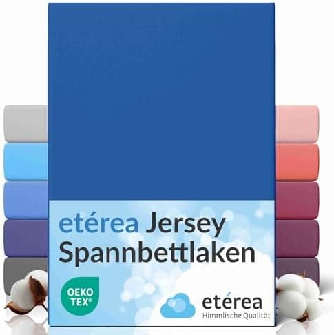 etérea Jersey-Spannbettlaken 80x200 cm Weiß – 100% Baumwolle, OEKO-TEX MADE IN GREEN & STANDARD 100