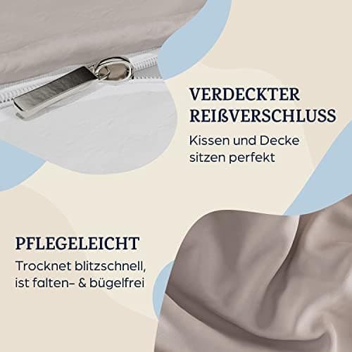 sleepwise Bettwäsche 135x200 Mikrofaser – ÖKO‑TEX zertifiziert, bügelfrei & knitterfrei, 2‑tlg. (inkl. 80x80 cm Kissenbe