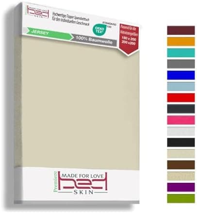 120x200 cm Jersey-Spannbettlaken – 100% Baumwolle, Weiß