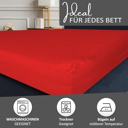Leonado Vicent Spannbettlaken – 100% Baumwolle Jersey, Größen 180×200 & 200×200 cm, Grau