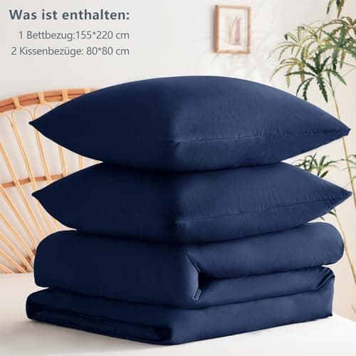 WAVVE Bettwäsche 135x200 – 4‑teiliges Mikrofaser‑Set Anthrazit (inkl. 2×80×80 cm Kissenbezüge) mit Reißverschluss, OEKO‑