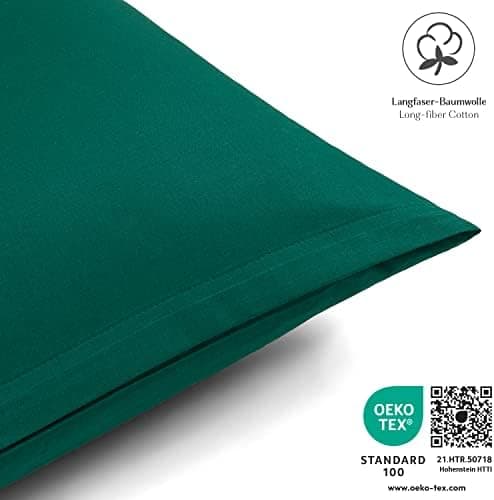 2er-Set Kissenbezüge 40 x 80 cm – Renforcé, 100% Baumwolle, superweich mit Reißverschluss, Babyrosa