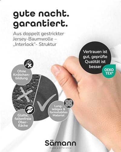 Sämann® Spannbettlaken Jersey 90x200 cm – Baumwolle, anthrazit