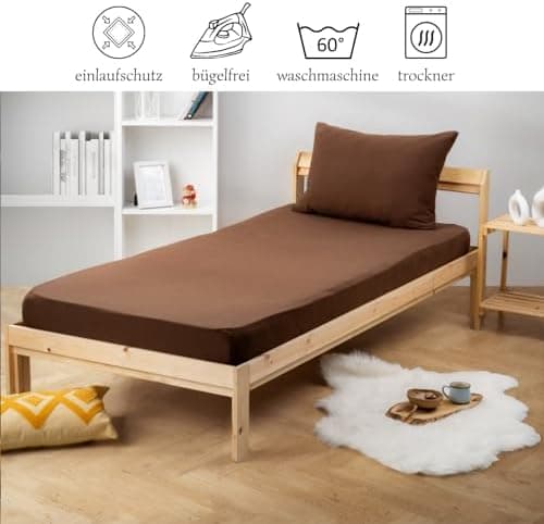 Jersey-Spannbettlaken / Spannbetttuch – 100% Baumwolle, 180x200–200x200 cm