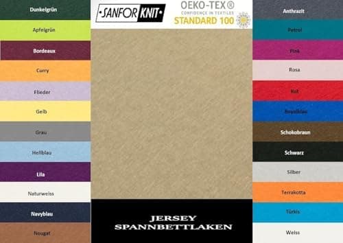 EXKLUSIV HEIMTEXTIL Jersey-Spannbettlaken 90–100 x 200 cm, bis 25 cm Matratzenhöhe – 100% Baumwolle, Öko‑Tex zertifizier