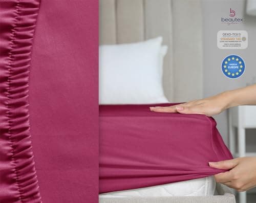 BEAUTEX Spannbetttuch aus Baumwolle – Premium Jersey 160 g/m², OEKO‑TEX STANDARD 100