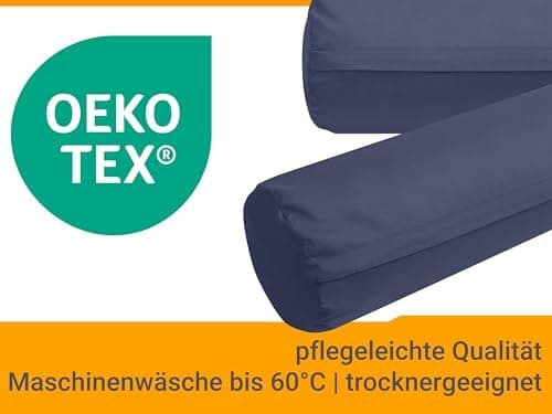 Doppelpack Baumwoll-Kissenbezüge 40 x 15 cm – Navyblau, schlichtes modernes Design