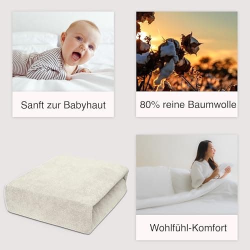 Elastisches Jersey-Spannbettlaken 90x180 cm – 100% Baumwolle, kuschelig warm