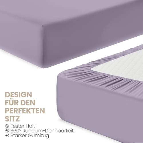 Utopia Bedding 2er-Set Spannbettlaken 140 x 200 cm – OEKO-TEX MADE IN GREEN zertifiziert – 35 cm Tiefe Tasche