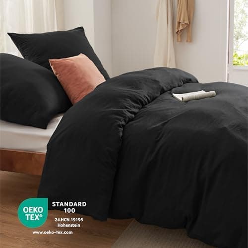 BEDSURE Bettwäsche 135x200 4‑teilig – Weiches Baumwoll‑Feeling Bettwäsche‑Set 135 x 200 cm, inkl. 2 Kissenbezüge 80x80,