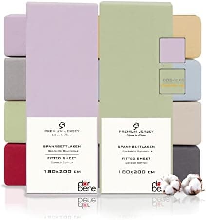 Spannbettlaken 90x200 – Jersey 100% gekämmte Baumwolle, passend für Matratzen bis 30 cm