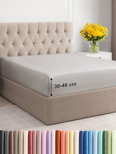 Spannbettlaken 180x200 cm – Extra tiefes Spannbetttuch bis 40 cm (16") – Weiche gebürstete Mikrofaser, knitterfrei & sch