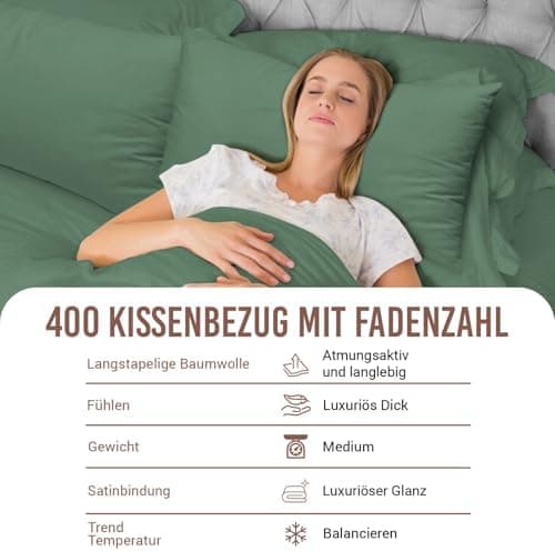 Pizuna Kissenbezüge 2er-Pack 40 x 80 cm Dunkelblau – 100% Langstapel-Baumwolle, 400 Fadenzahl