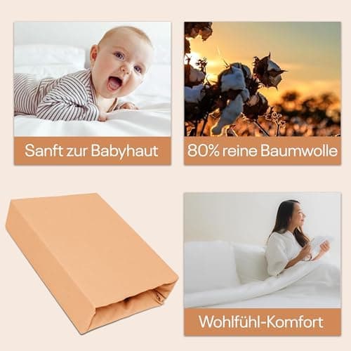 Elastisches Jersey-Spannbettlaken 90x180 cm – 100% Baumwolle, kuschelig warm