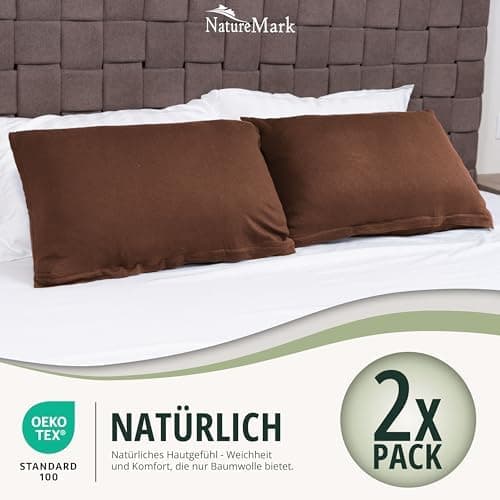 NatureMark Jersey Kissenbezüge – weich & atmungsaktiv, hautfreundlich – 40x40 cm, Anthrazit