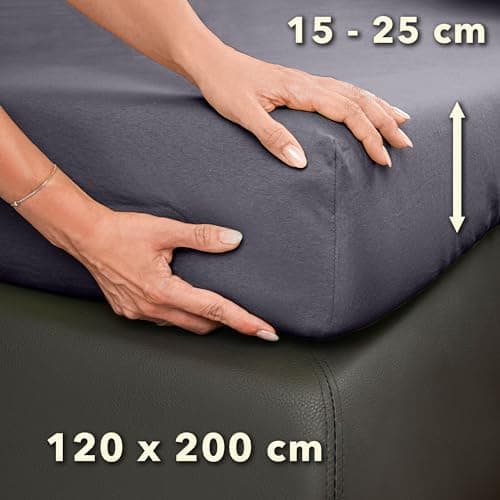 STUDIO Basic Spannbettlaken 200×220 cm – Jersey aus 100% gekämmter Baumwolle, elastisch & bügelfrei, passend für Matratz