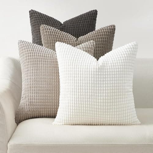 Topfinel Kissenbezüge 40x40 cm 4er-Set Rosa – Cord-Optik, flauschig, GRS‑zertifiziert