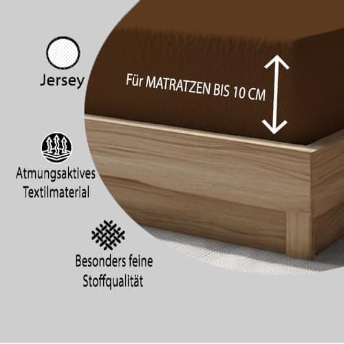 120x200 cm Jersey-Spannbettlaken – 100% Baumwolle, Weiß