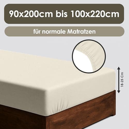 Jersey-Spannbettlaken / Spannbetttuch – 100% Baumwolle, 180x200–200x200 cm