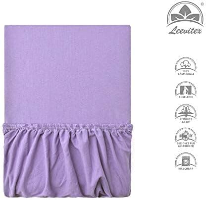 leevitex® Spannbettlaken 180x200–200x200 cm | 100% Jersey-Baumwolle | für Matratzen bis 25 cm